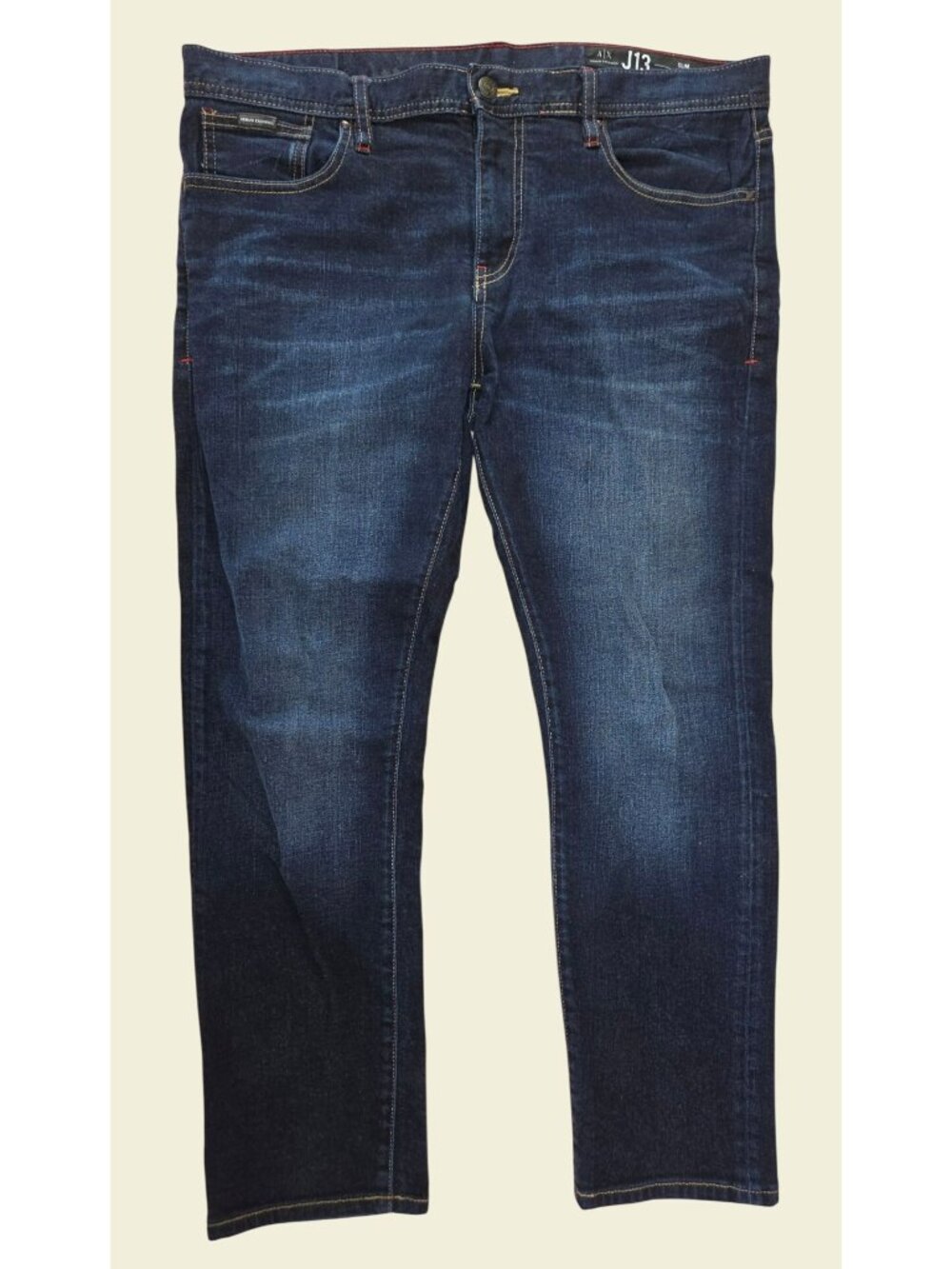 Armani Exchange Mens J13 Slim Fit Dark Wash Jeans Size 36X28